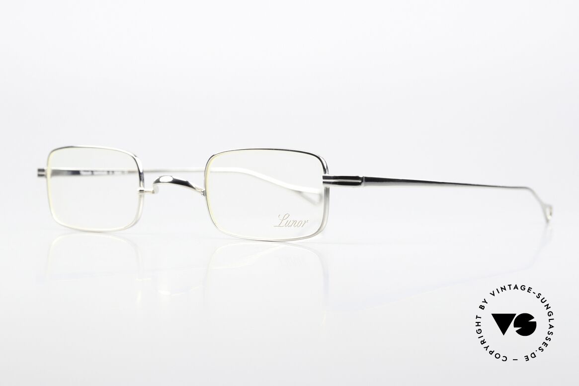 Lunor T3-E-MT PP Square Titan Frame Platinum, silver PP = PLATINUM PLATED frame with W-bridge, Made for Men
