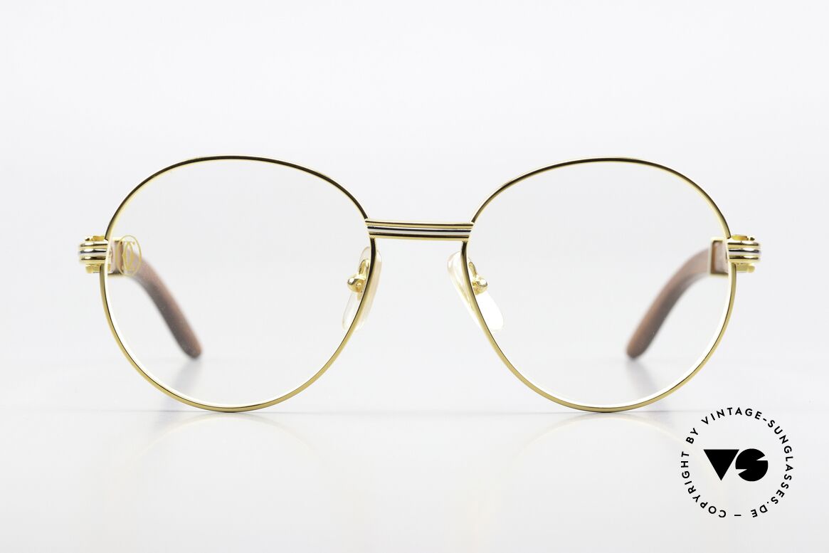 Cartier Bagatelle 90's Luxury Wood Eyewear, made of African Bubinga Wood "large" size 55°18mm, Made for Men and Women Cartier Bagatelle 90's Luxury Wood Eyewear, made of African Bubinga Wood "large" size 55°18mm, Made for Men and Women