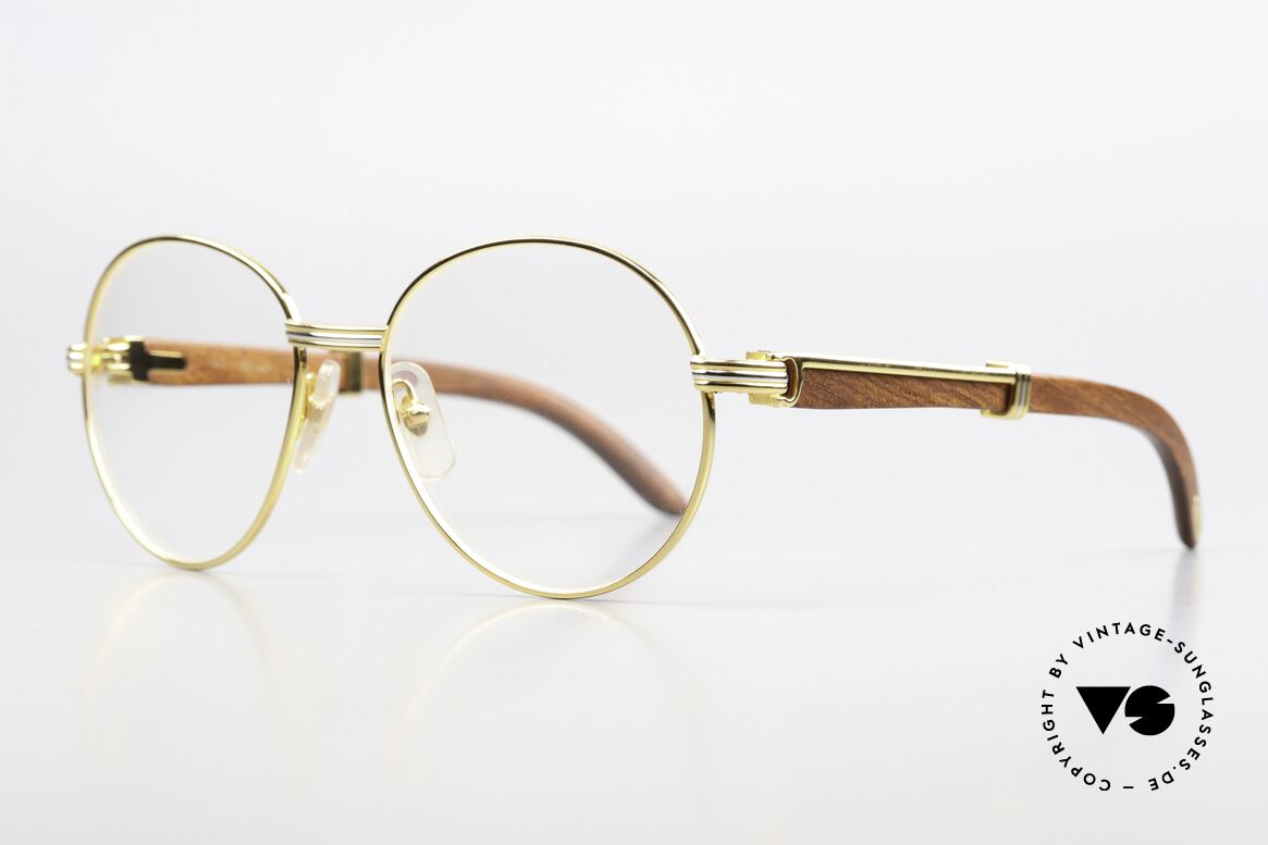 Cartier Bagatelle 90's Luxury Wood Eyewear, noble vintage rarity in unworn condition; pure luxury, Made for Men and Women Cartier Bagatelle 90's Luxury Wood Eyewear, noble vintage rarity in unworn condition; pure luxury, Made for Men and Women