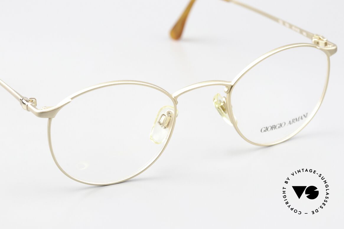 Giorgio Armani 132 47mm Vintage Frame Matte Gold, unworn (like all our rare vintage 90's Armani glasses), Made for Men