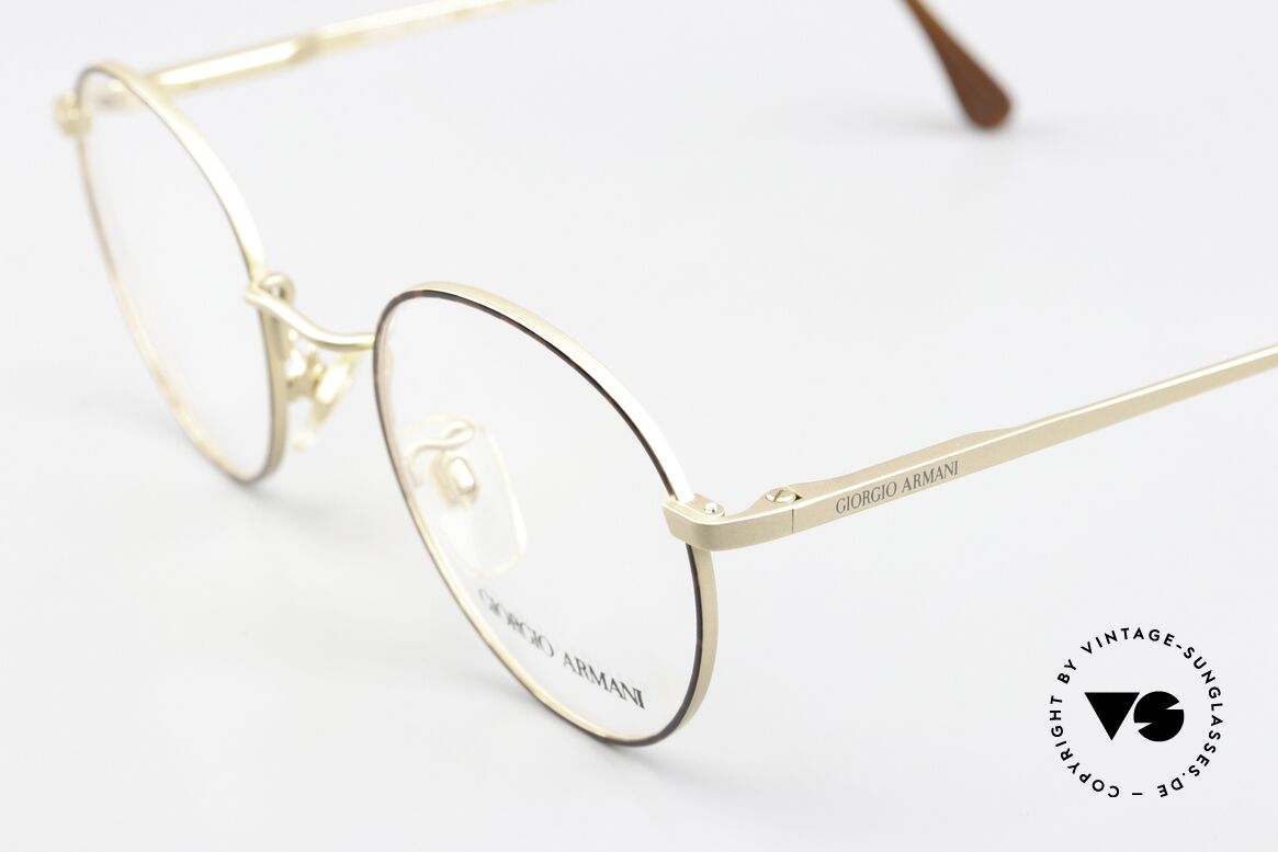 Giorgio Armani 201 47mm Matte Gold Chestnut Brown, never worn (like all our rare vintage Armani glasses), Made for Men and Women
