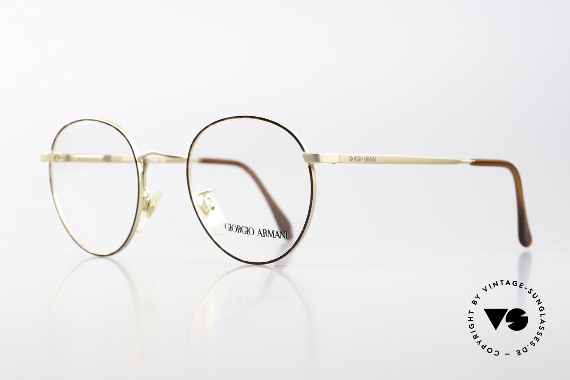 Giorgio Armani 201 47mm Matte Gold Chestnut Brown, a timeless 1990's model with flexible spring hinges, Made for Men and Women