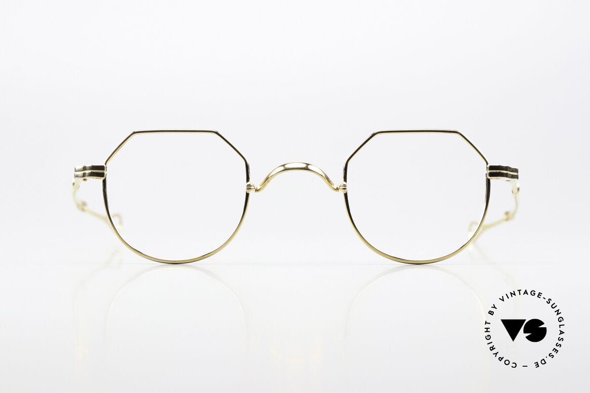 Lunor I 18 Telescopic Sliding Temples Yellow Gold, the (arms) temples are extendable like a telescope, Made for Men and Women
