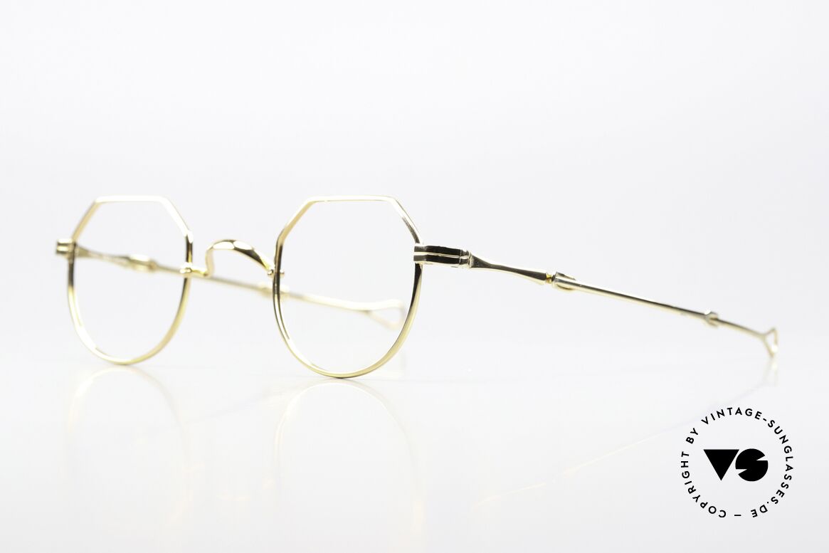 Lunor I 18 Telescopic Sliding Temples Yellow Gold, this mechanism made the brand Lunor world-famous, Made for Men and Women