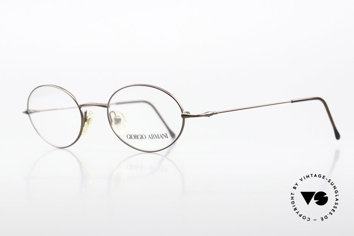 Giorgio Armani 281 Oval 90's Glasses No Retro, metal frame with noble bronze-brown finish; unisex, Made for Men and Women