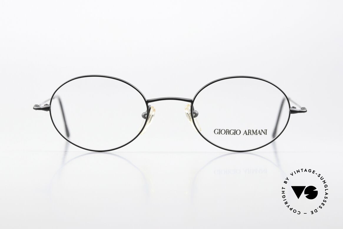 Giorgio Armani 281 90's Metal Frame Black, oval frame design, M size 48/20; classic unisex specs, Made for Men and Women