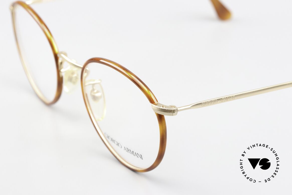 Giorgio Armani 112 90's Panto Eyeglasses Men, elegant color combination of light tortoise and gold, Made for Men