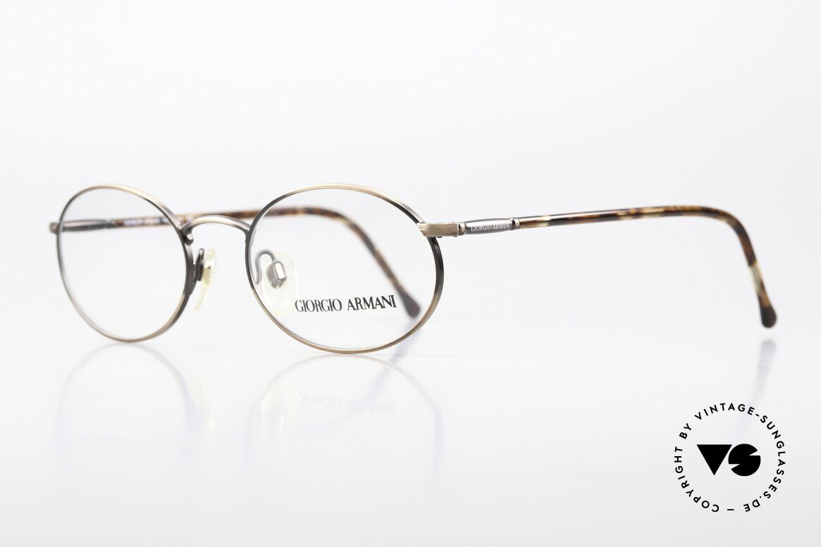 Giorgio Armani 192 Oval Frame Spring Hinges, oval frame design in 'antique bronze' and 'tortoise', Made for Men and Women