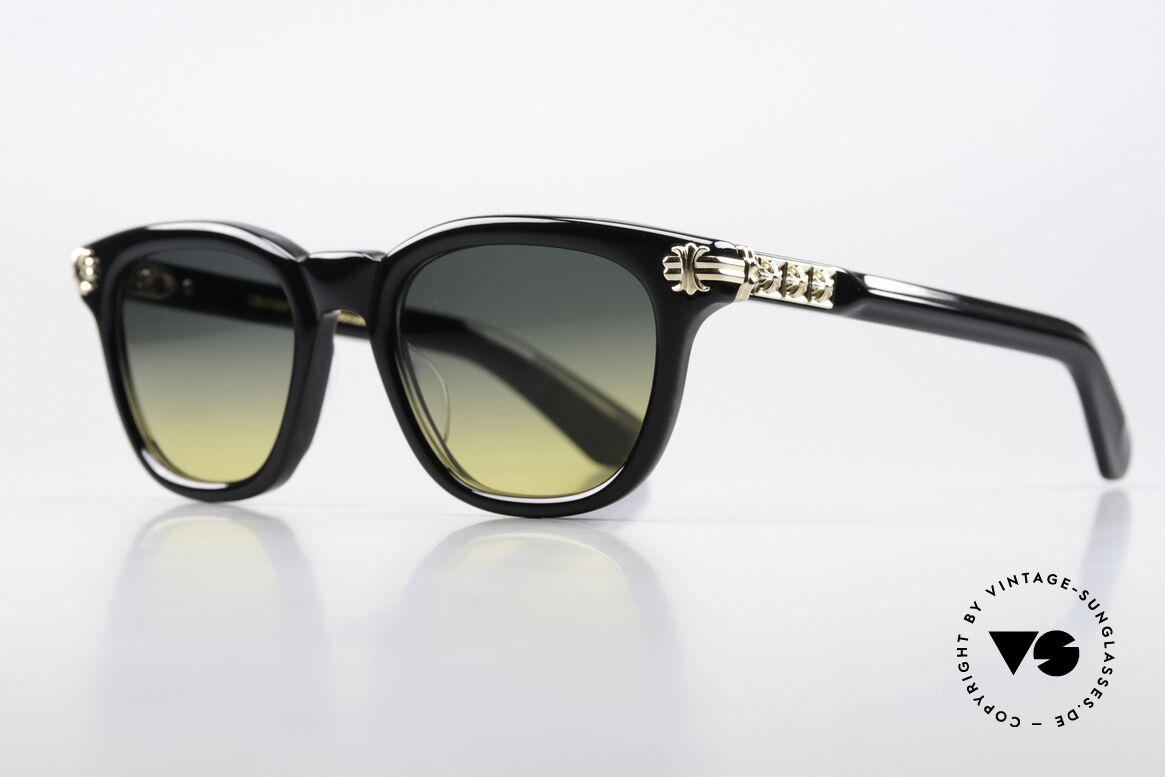 Chrome Hearts Smoke Show Acetate Shades 18K Gold, solid, black acetate sunglasses, unisex style, Made for Men and Women