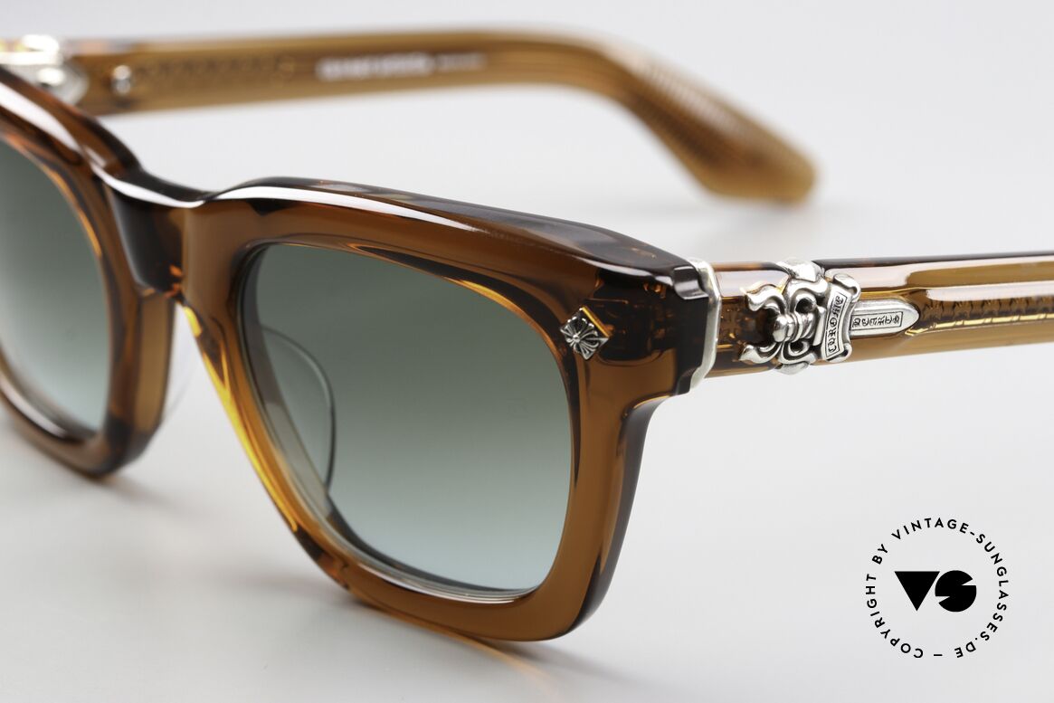 Chrome Hearts Donnysoffergisms Luxury Punk Sunglasses, solid acetate sunglasses in 'cheesenut / sea', Made for Men and Women