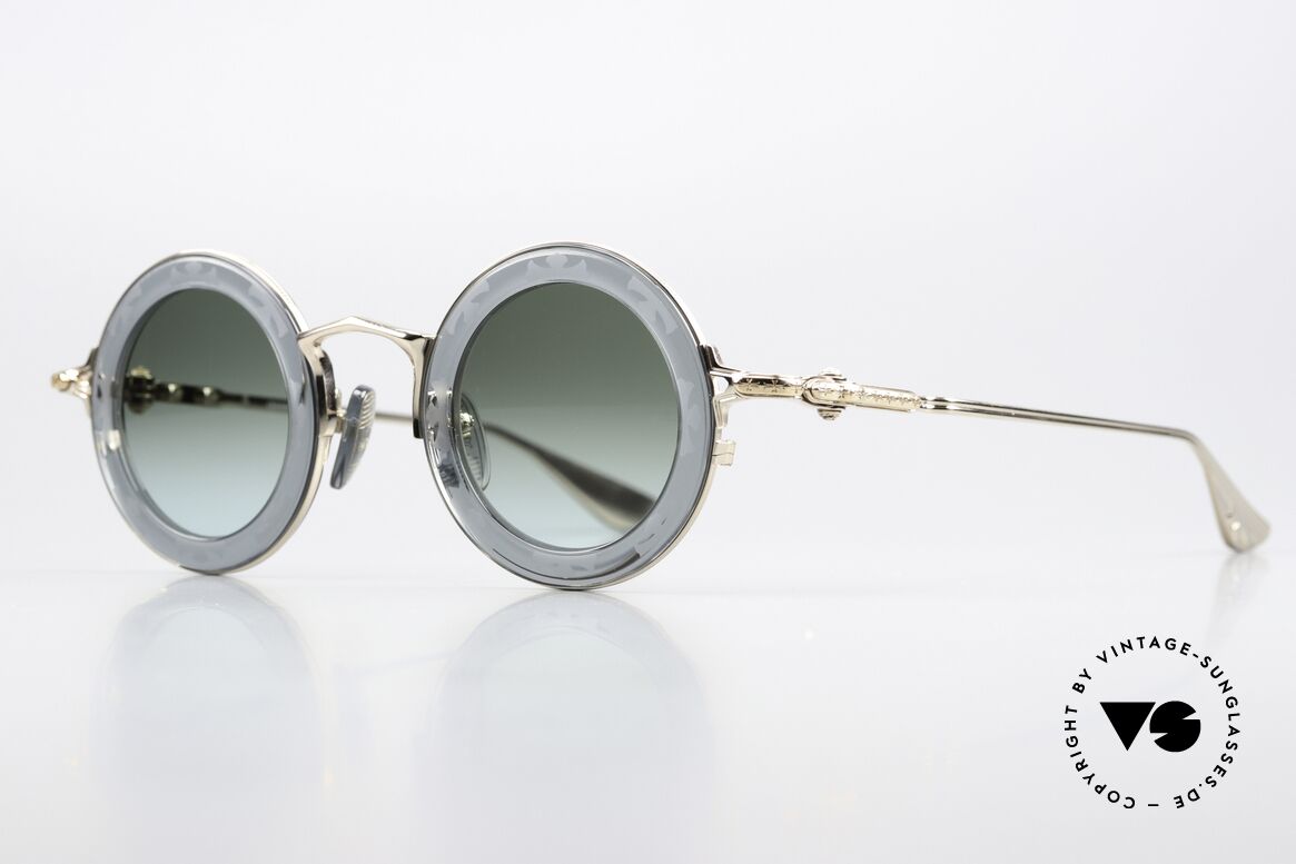 Chrome Hearts Cliticism Round Luxury Sunglasses, SLT = Slate / GP = Gold-Plated frame finish, Made for Men and Women