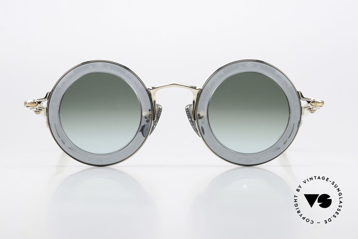 Chrome Hearts Cliticism Round Luxury Sunglasses, model CLITICISM, SLT/GP in size 39/30, 142, Made for Men and Women