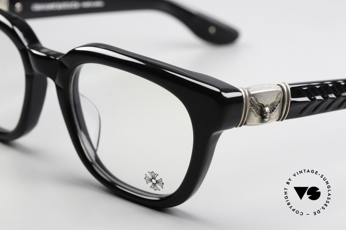 Chrome Hearts Well Hell Yeah Men's Glasses With Skull, with 'Mahalia' skull motif in 925 sterling silver, Made for Men