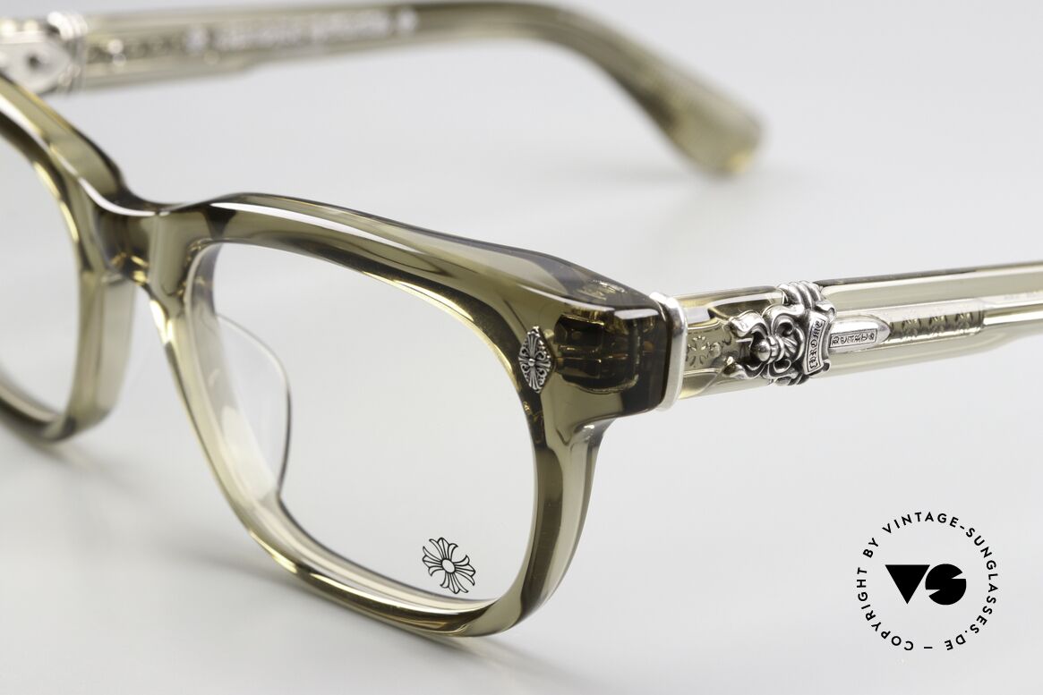Chrome Hearts Dooable Thick Acetate Frame For Men, full temple decoration in 925 sterling silver, Made for Men