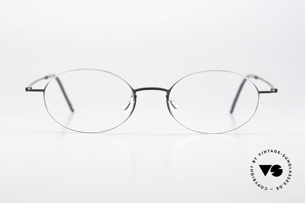 Lindberg 5503 Thintanium Thin Oval Specs Titan Black, color code U9: black frame; classic and timeless, Made for Men and Women