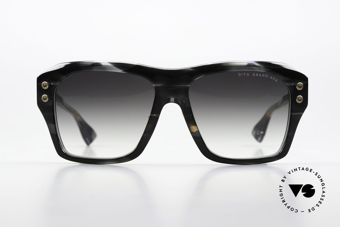 DITA Grand APX Glasses To Match The Tattoo, striking frame design in "ink swirl" / "yellow gold", Made for Men