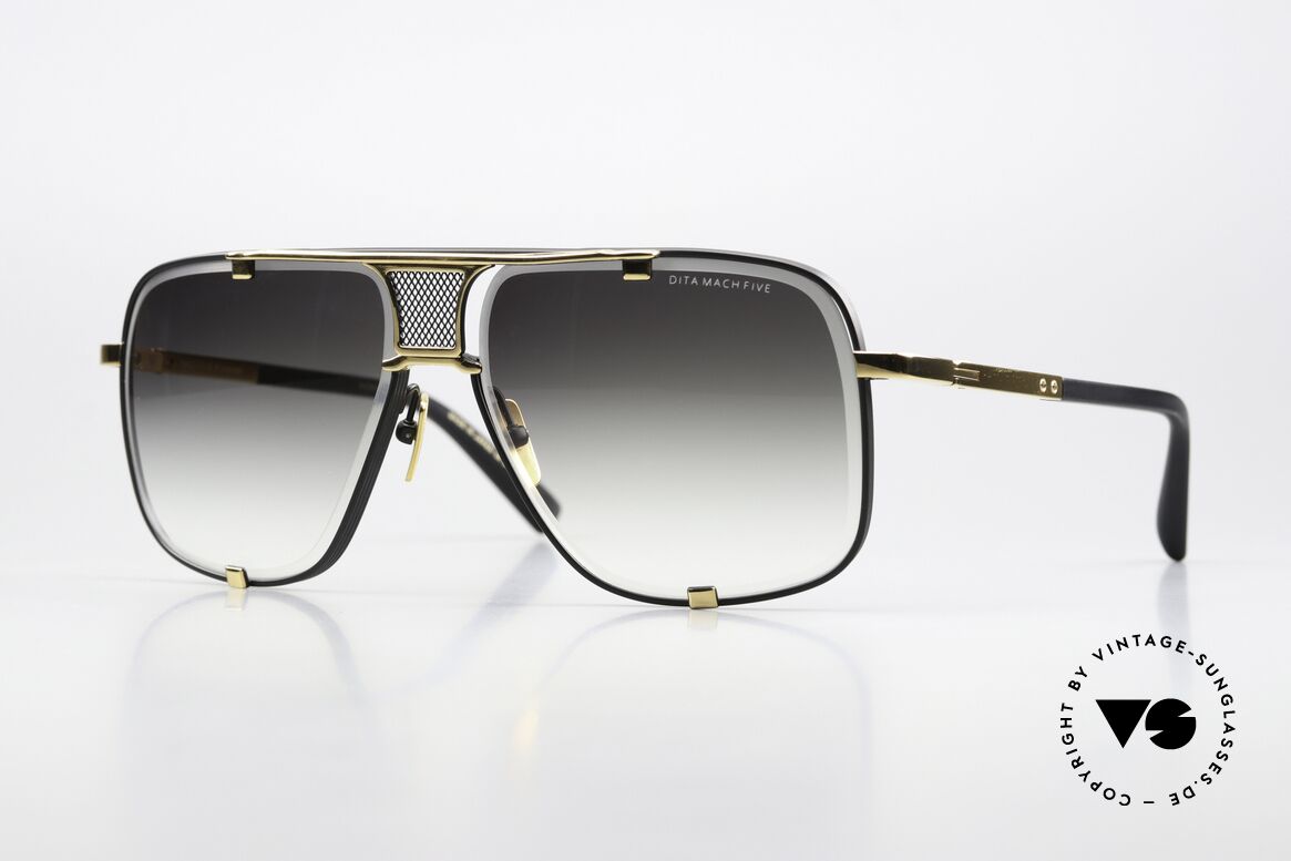 DITA Mach Five Titanium Shades X Large, DITA Mach-Five, DRX-2087-A-BLK-GLD-64 (64/14), Made for Men