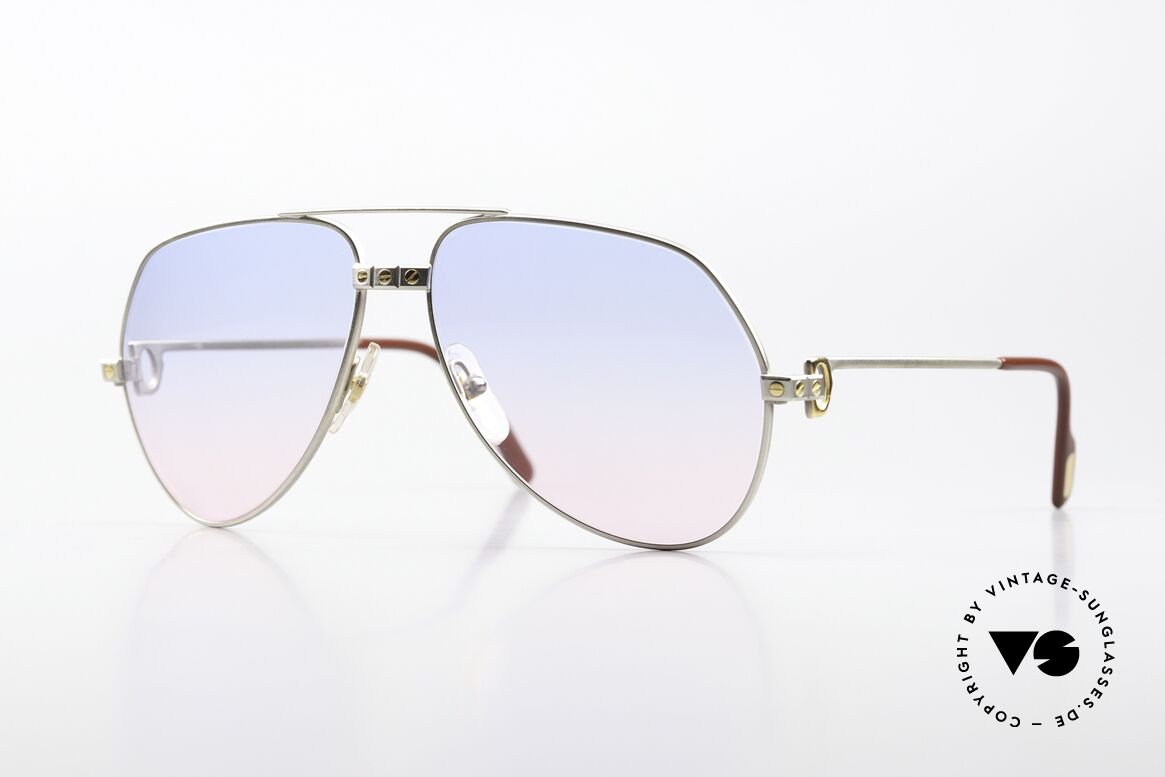 Cartier Vendome Santos - M Unique Sunglasses From 1983, vintage Cartier aviator sunglasses, Palladium Edition!, Made for Men and Women