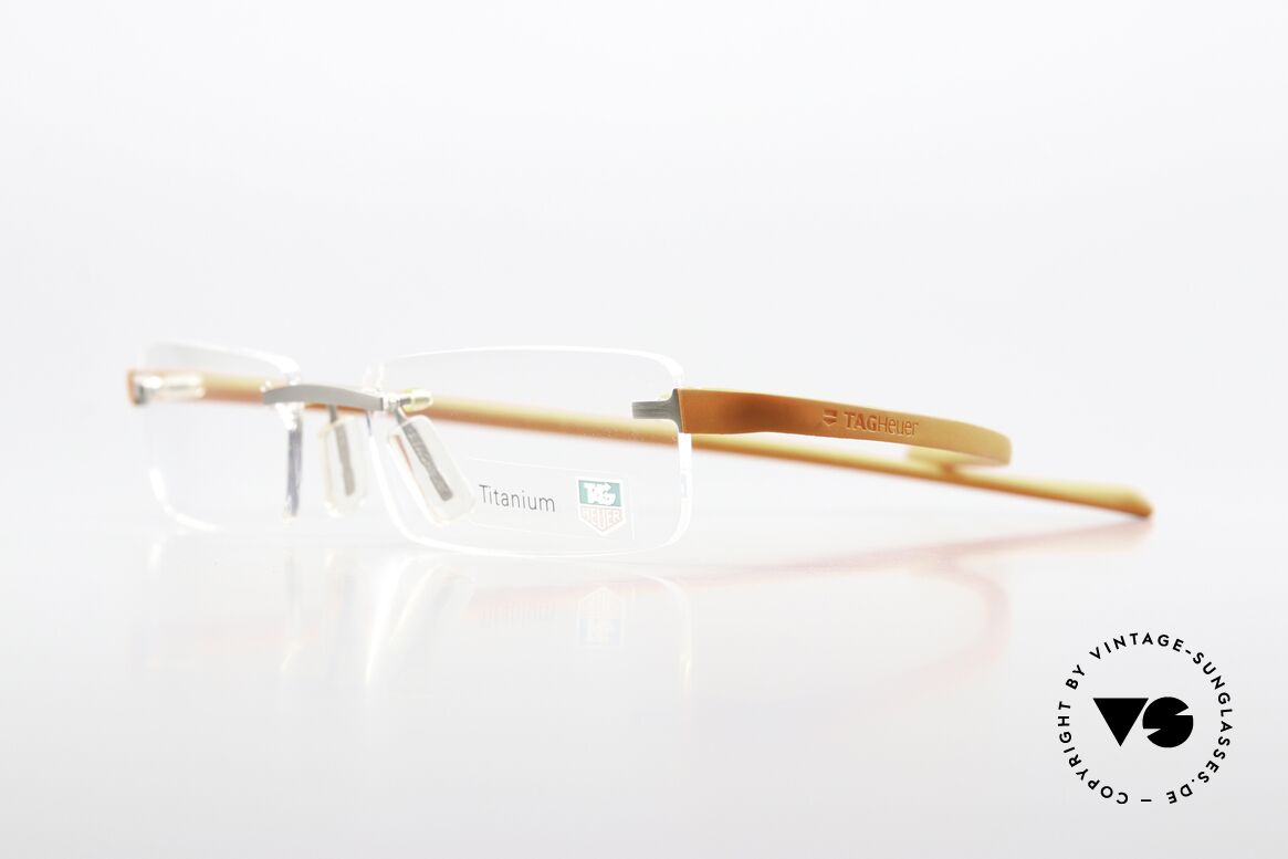 Tag Heuer 3102 Reflex Titanium Specs Rimless, with “racing” temples made of elastomer rubber, Made for Men