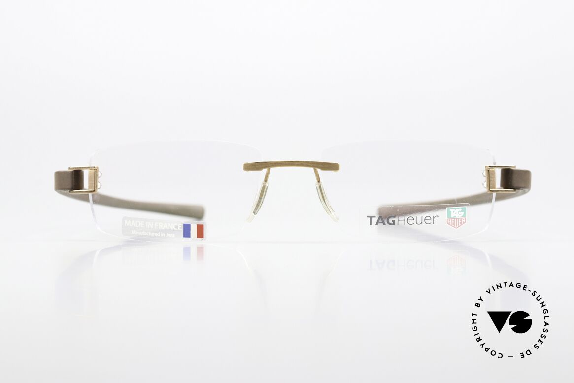 Tag Heuer 7104 Fold Rimless Frame Rubber Temples, extremely sporty rimless glasses for gentlemen, Made for Men