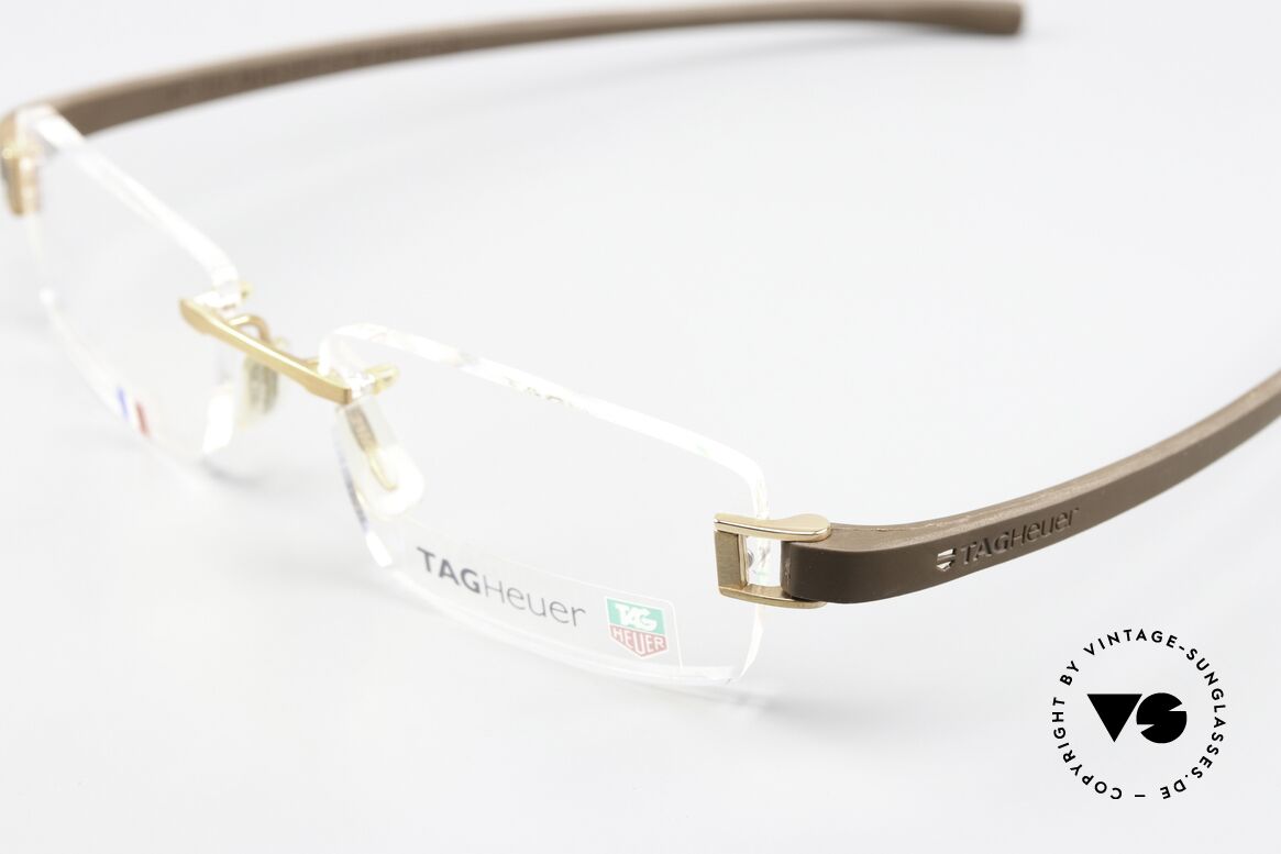 Tag Heuer 7104 Fold Rimless Frame Rubber Temples, ideal wearing comfort (temples adapt to the face), Made for Men
