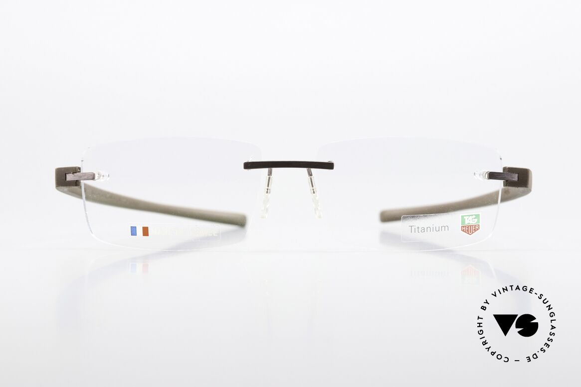 Tag Heuer 3941 Reflex Sporty Eyewear Chocolat, extremely sporty rimless glasses for gentlemen, Made for Men