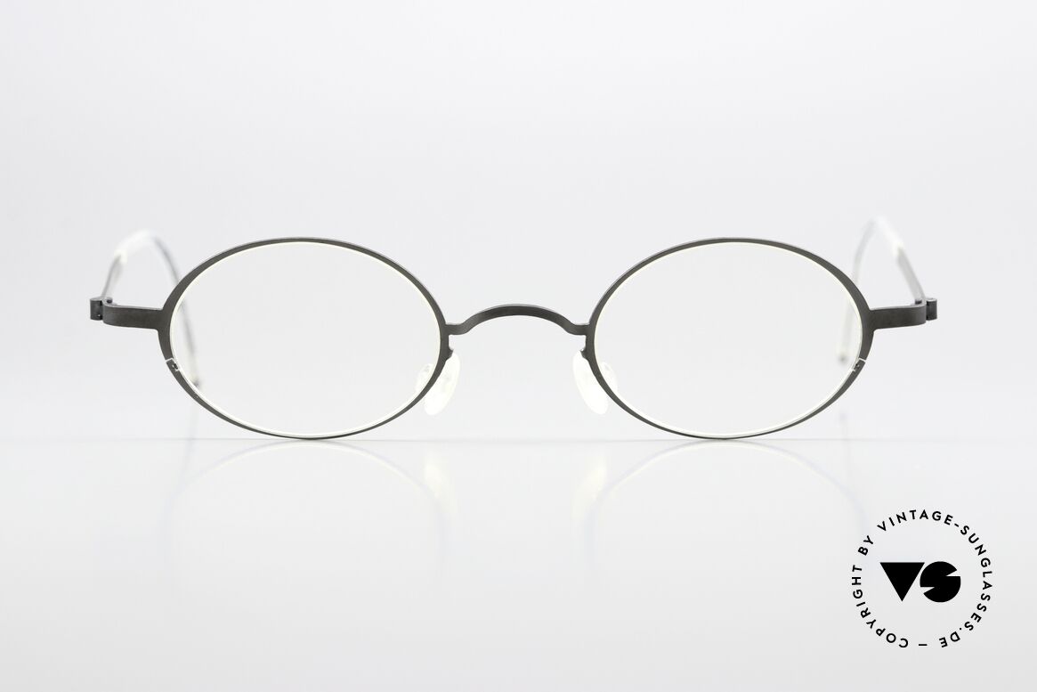 Lindberg 5000 Strip Titan Extra Small Frame Unisex Oval, model 5000, size 41/22, No. 003028735, in dark gray, Made for Men and Women