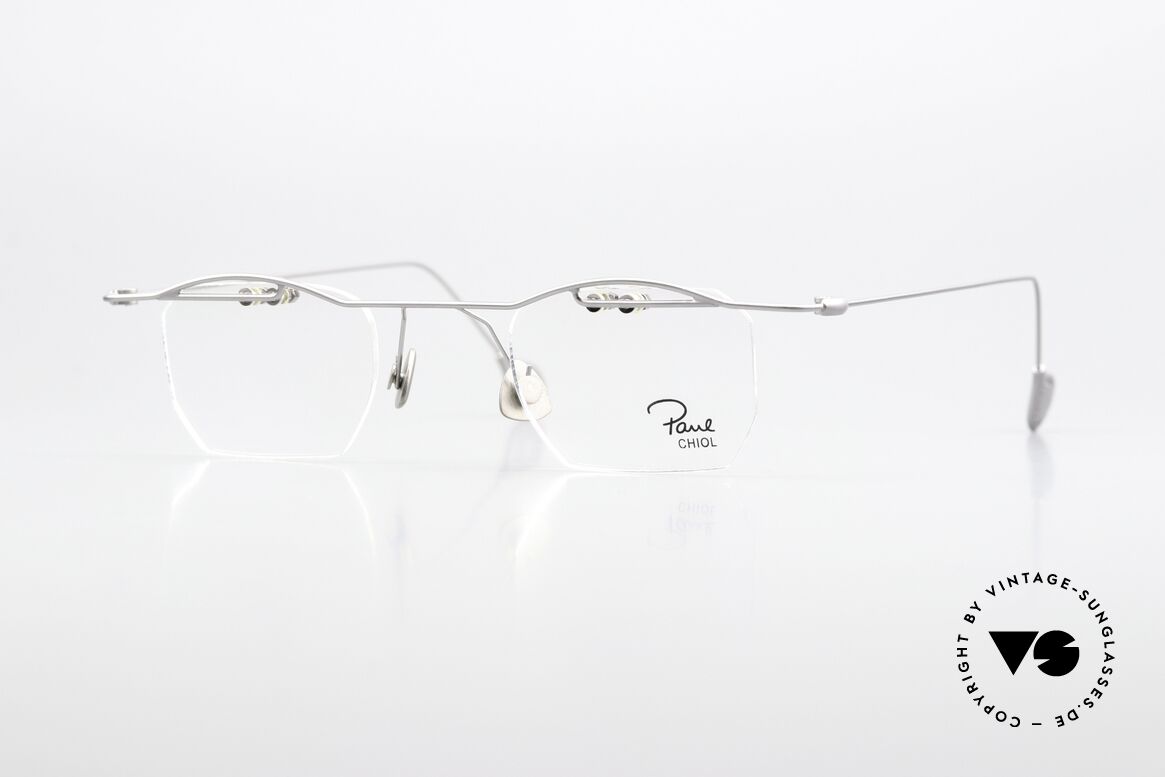 Paul Chiol 02 Rimless Specs With Upper Bar, artistic vintage glasses by Paul Chiol from 1998, Made for Men and Women Paul Chiol 02 Rimless Specs With Upper Bar, artistic vintage glasses by Paul Chiol from 1998, Made for Men and Women