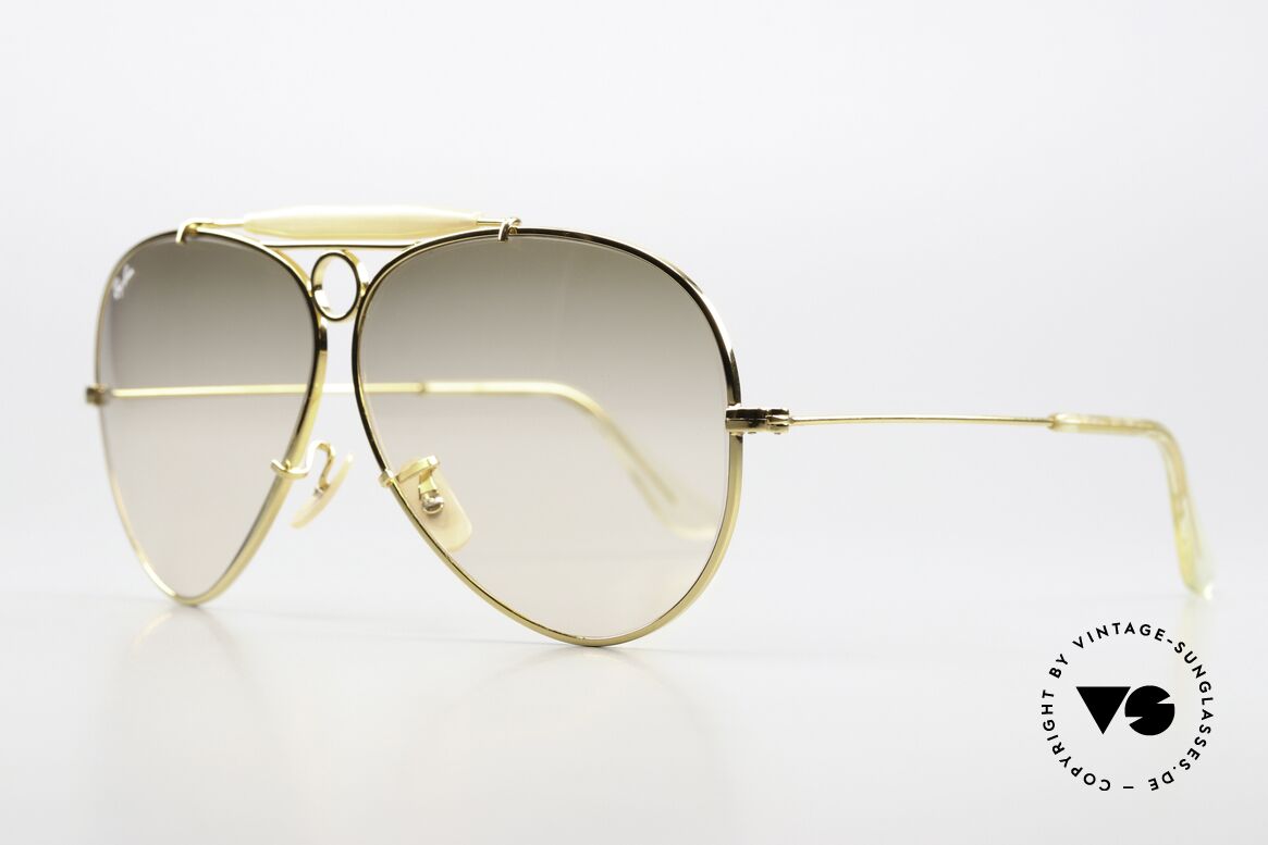 Ray Ban Shooter Limited Edition 80s Gradient, 80's gold-plated frame, made in U.S.A (very hard to find), Made for Men Ray Ban Shooter Limited Edition 80s Gradient, 80's gold-plated frame, made in U.S.A (very hard to find), Made for Men