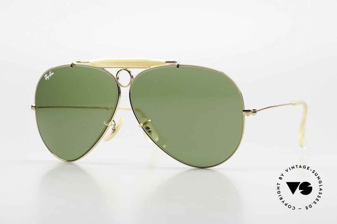 Ray Ban Shooter RB3 Bausch & Lomb Lenses, vintage Ray-Ban aviator sunglasses of the 1980's, Made for Men Ray Ban Shooter RB3 Bausch & Lomb Lenses, vintage Ray-Ban aviator sunglasses of the 1980's, Made for Men