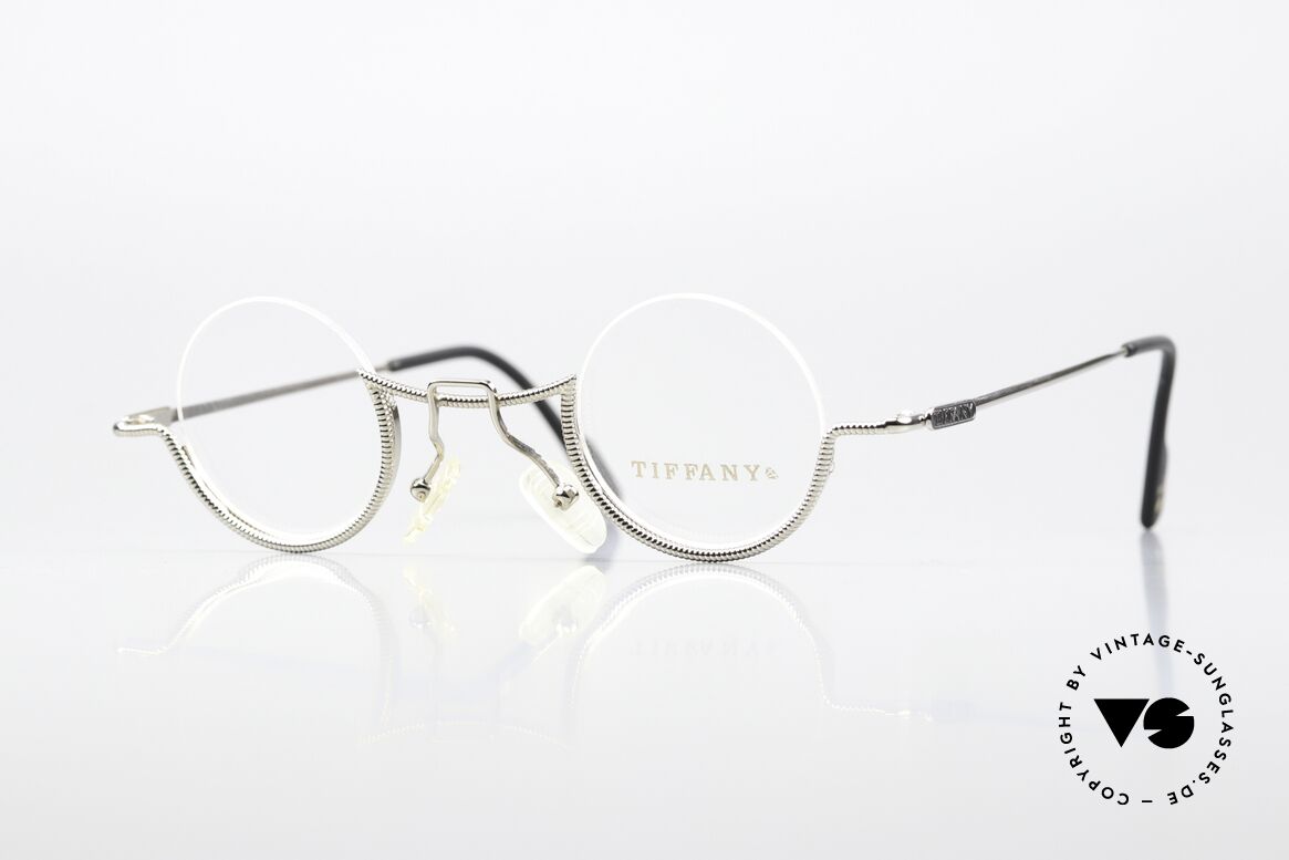 Tiffany T64 Adorable Ladies' Glasses 90's, noble Tiffany eyewear (23K White Gold Plated), Made for Women