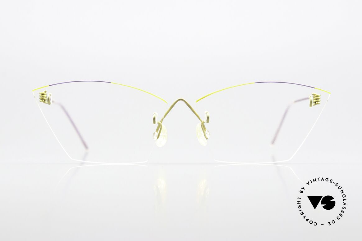 Lindberg 231 Air Titan Great Old Lindberg Frame, bicolor frame (purple and yellow) with lens shape '231', Made for Women