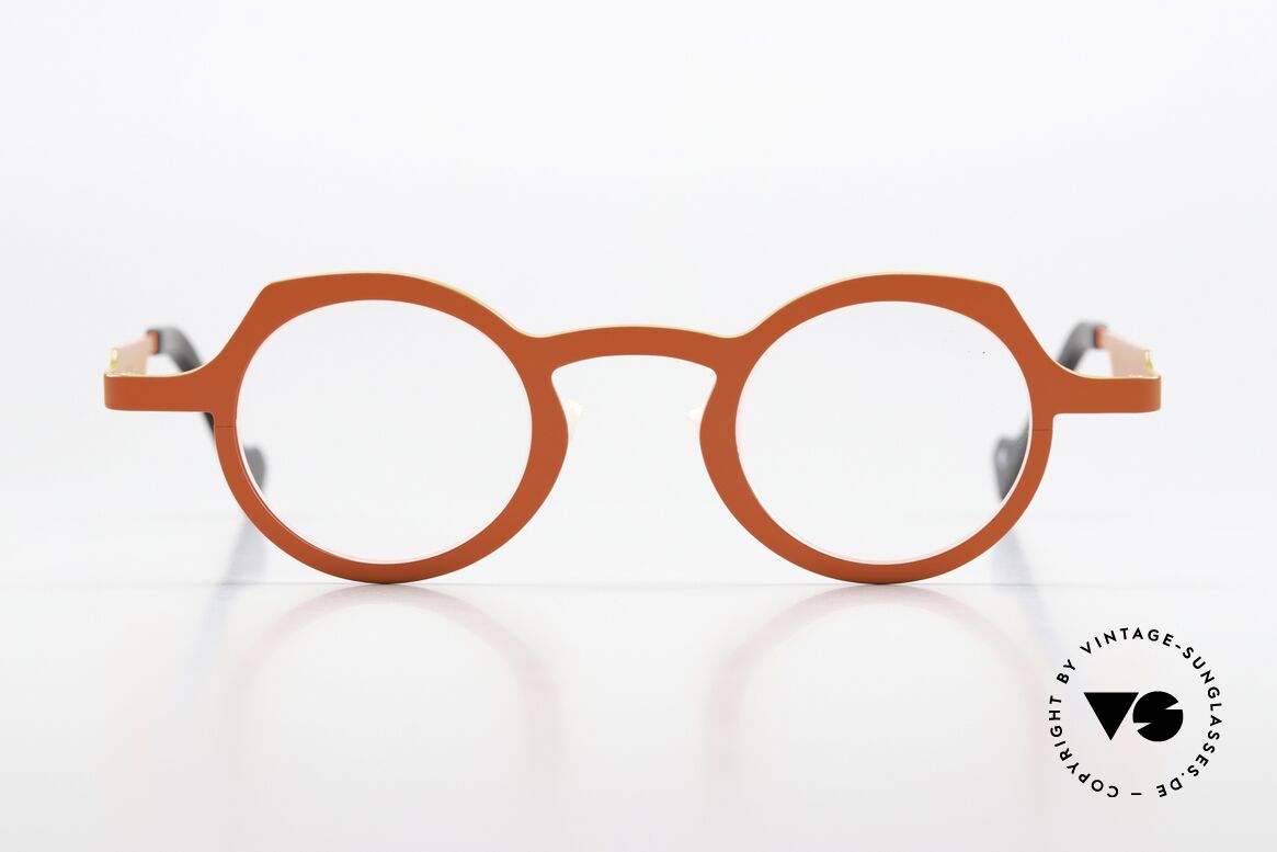 Theo Belgium Asia Titanium Frame Neon Orange, model ASIA from the THEO 'Continent' family, Made for Men and Women