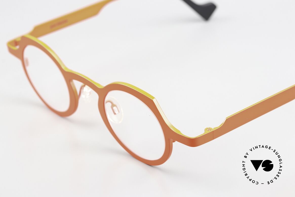 Theo Belgium Asia Titanium Frame Neon Orange, avant-garde eyeglasses for ladies and gentlemen, Made for Men and Women