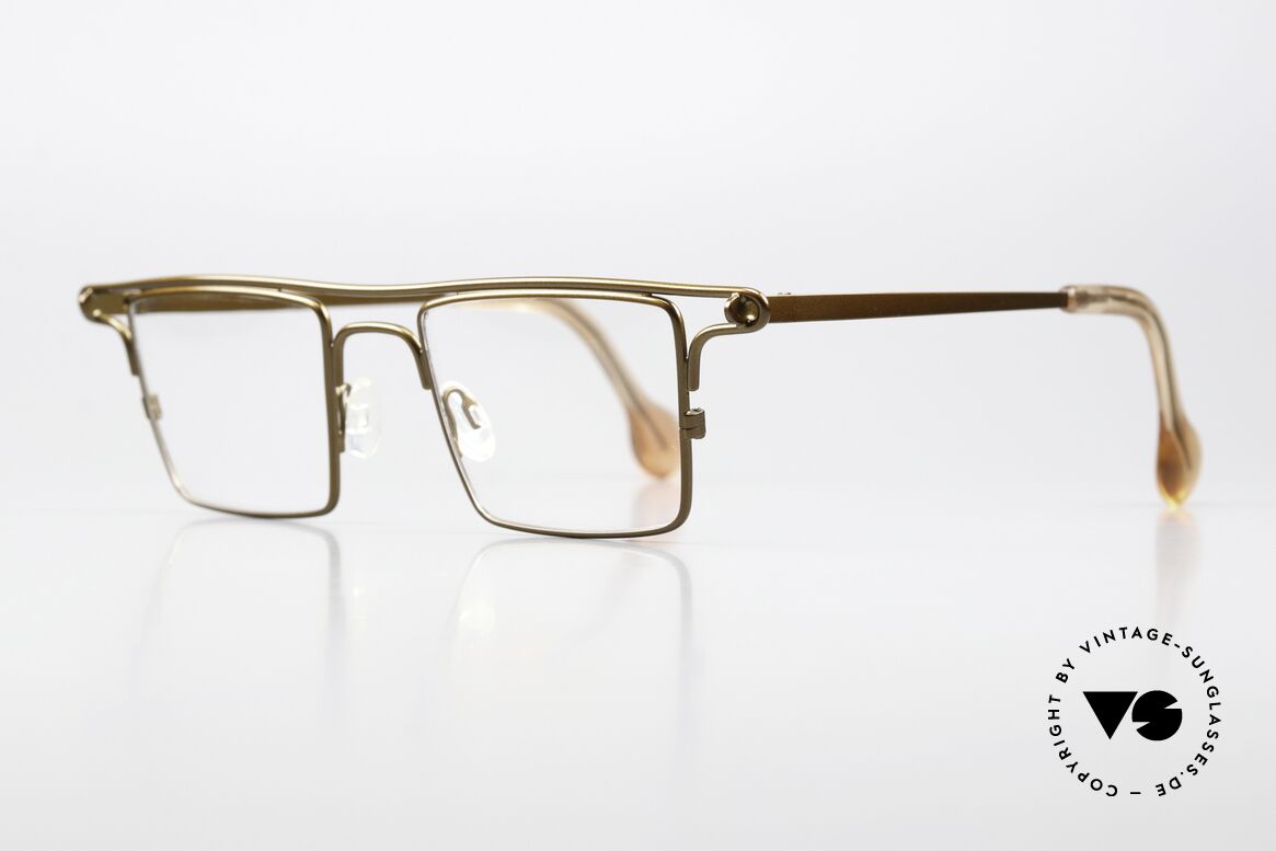 Theo Belgium Ampere Square Eyeglasses In Brass, anything but "ordinary" or "mainstream" ;-), Made for Men and Women