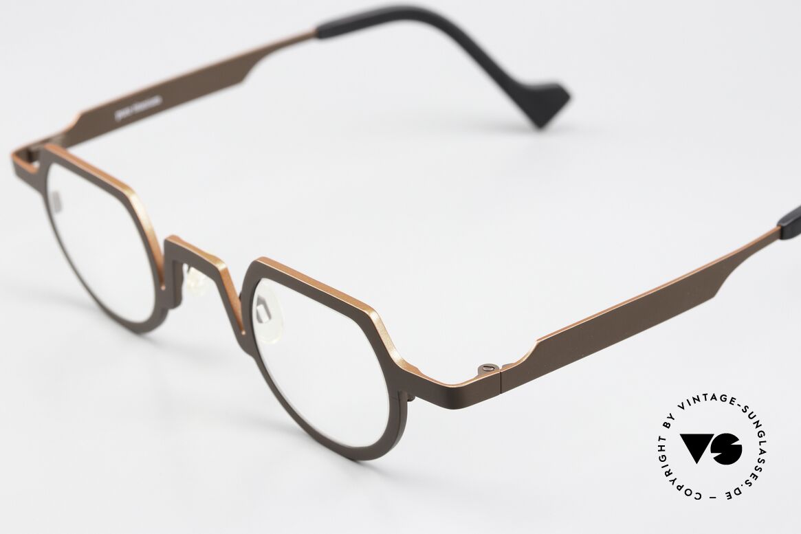 Theo Belgium Europe Titan Frame Brown Orange, avant-garde eyeglasses for ladies and gentlemen, Made for Men and Women