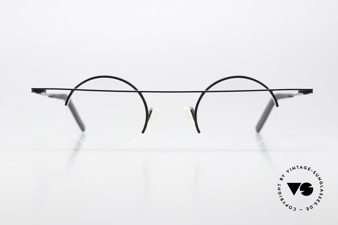 Theo Belgium Gnocchi Bar Glasses Titan Rimless, mod. Gnocchi: half rimless with spring hinges, Made for Men and Women