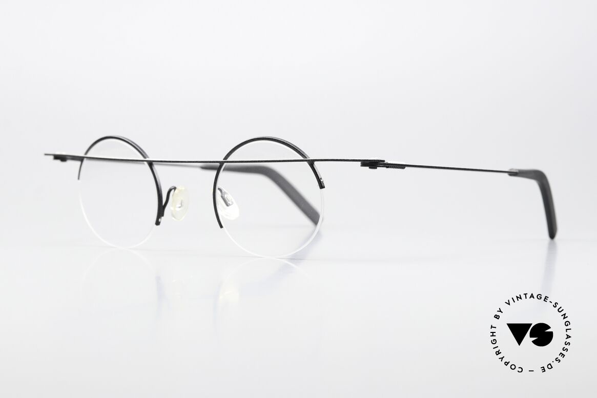 Theo Belgium Gnocchi Bar Glasses Titan Rimless, titan unisex frame with color 229 (black / titan), Made for Men and Women