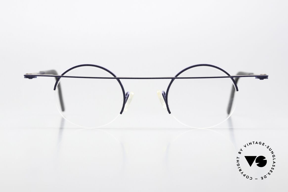 Theo Belgium Gnocchi Bar Eyeglasses Semi Rimless, mod. Gnocchi: half rimless with spring hinges, Made for Men and Women