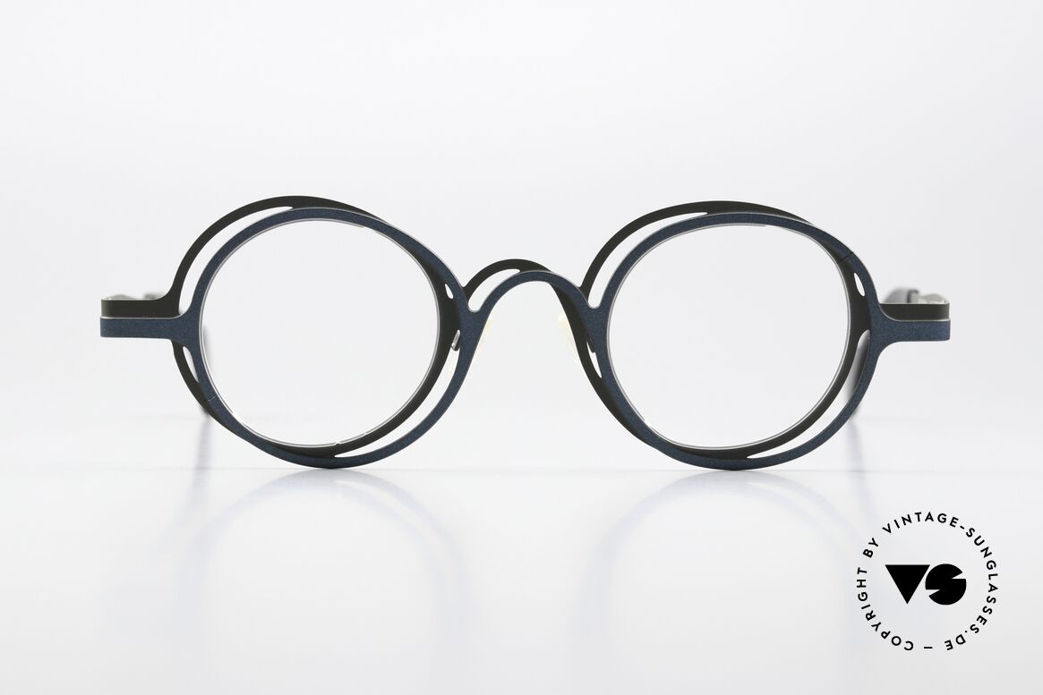 Theo Belgium Eye-Witness VA Ladies Gents Designer Specs, the two-coloured frame appears three-dimensional, Made for Men and Women