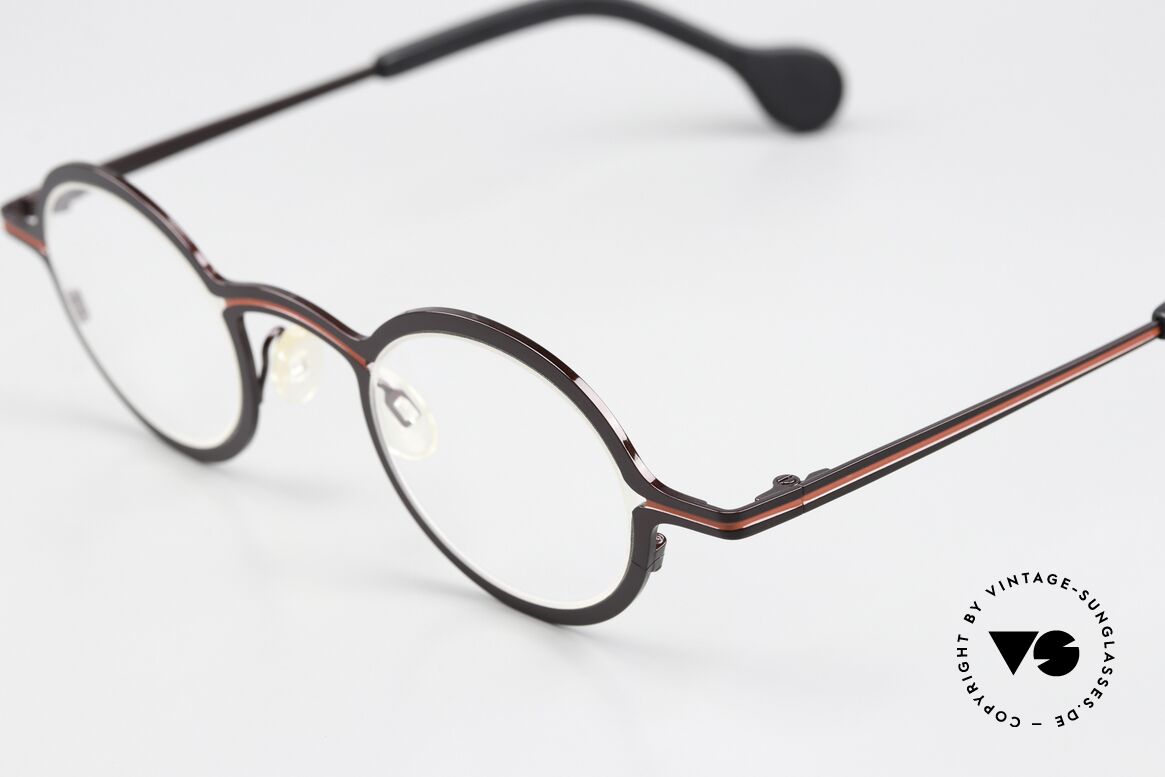 Theo Belgium Cable Ladies And Gents Glasses, fancy color code 311 (dark brown & red); M-L size, Made for Men and Women
