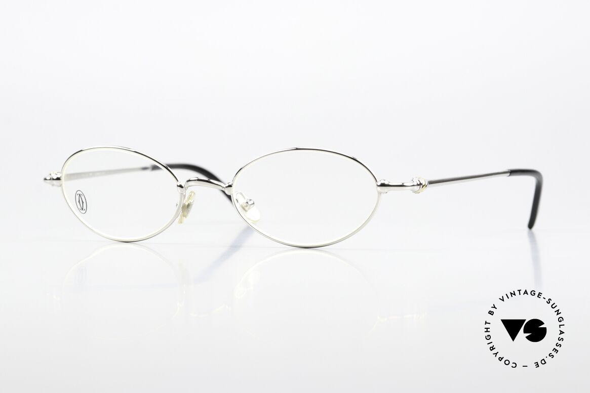 Cartier Mizar - M Oval Frame Luxury Platinum, oval CARTIER vintage eyeglasses in size 49/19, 135, Made for Men and Women