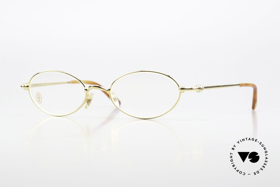 Cartier Mizar - M Oval Frame Luxury 22ct Gold, oval CARTIER vintage eyeglasses in size 49/19, 135, Made for Men and Women