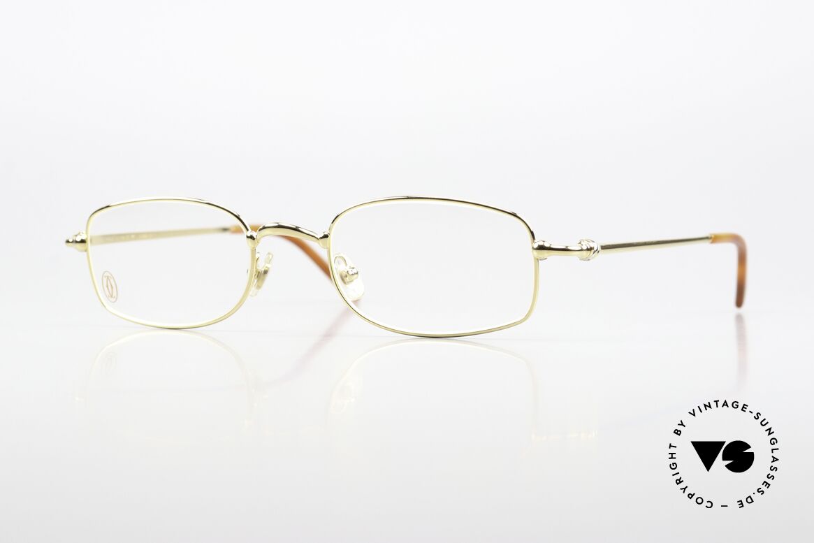 Cartier Sadir - L Thin Rim Series 22ct Gold, rare vintage Cartier glasses from 1999; 22ct gold-plated, Made for Men and Women