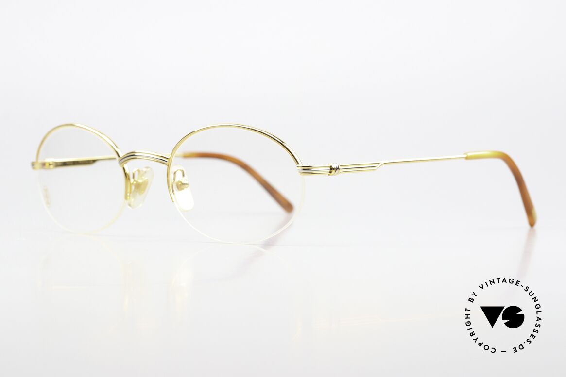 Cartier Manhattan - L Rare 53mm Size Gold-Plated, luxury Cartier half-frame, -lightweight and flexible, Made for Men and Women