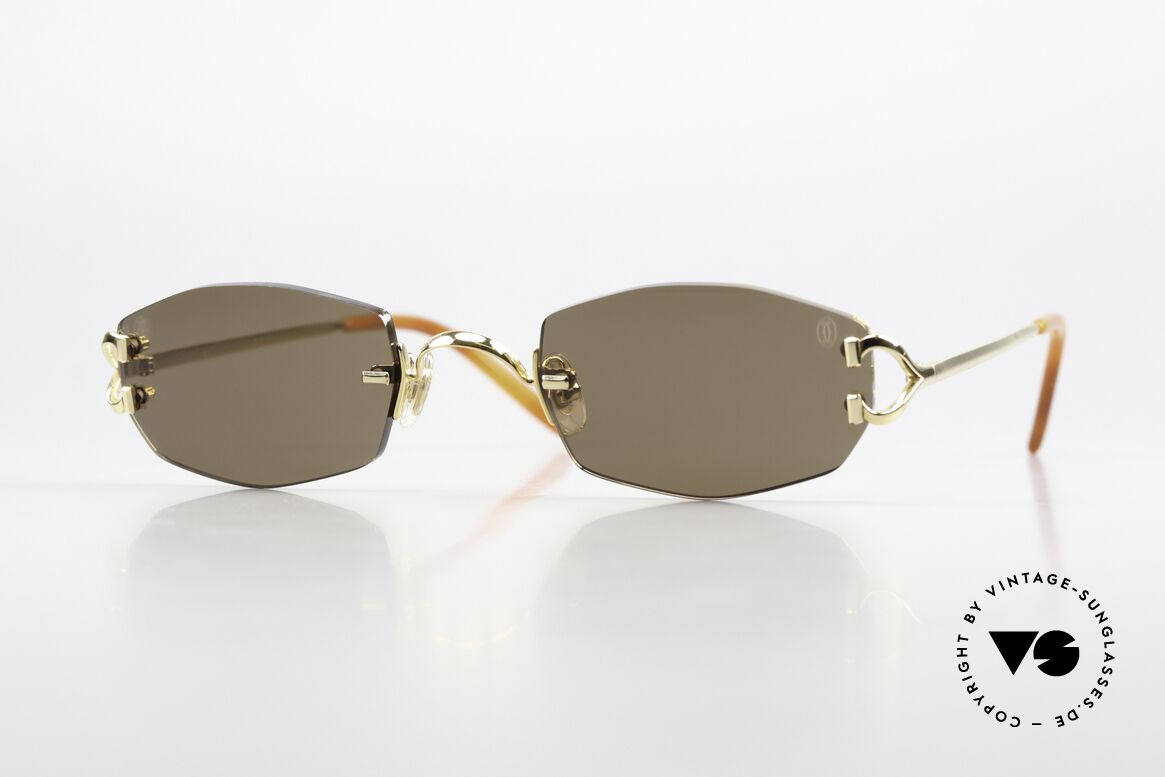 Cartier Capri Rimless Sunglasses From 1999, rare, rimless Cartier vintage sunglases from 1999, Made for Women