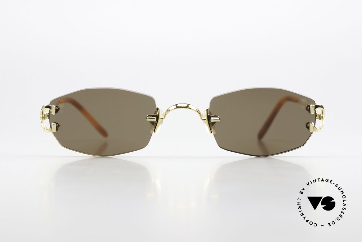Cartier Capri Rimless Sunglasses From 1999, modell CAPRI, size 48/22 (22ct gold-plated frame), Made for Women