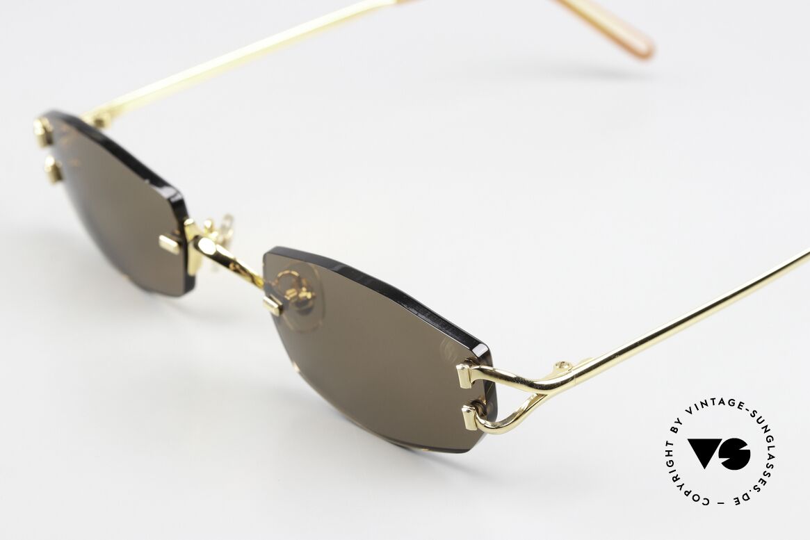 Cartier Capri Rimless Sunglasses From 1999, lens shape can be changed for prescription if needed, Made for Women