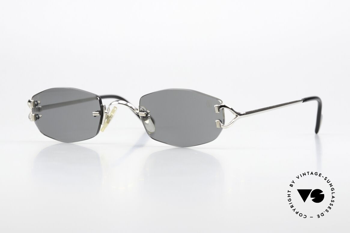 Cartier Capri Platinum Sunglasses 1999, rare, rimless Cartier vintage sunglases from 1999, Made for Women