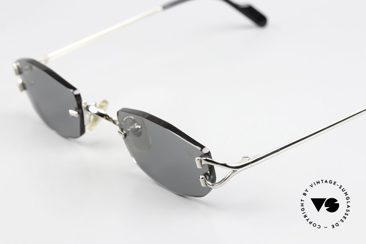 Cartier Capri Platinum Sunglasses 1999, lens shape can be changed for prescription if needed, Made for Women